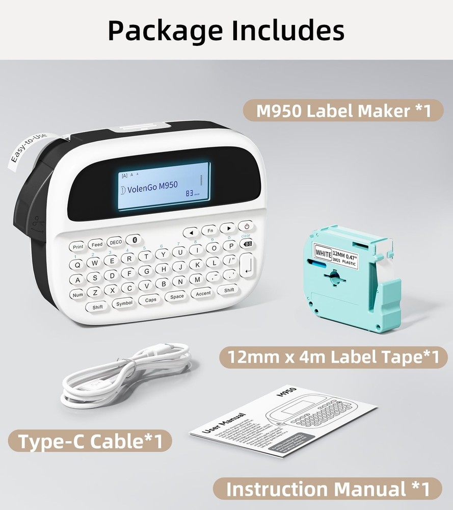 Label Maker Machine with Tapes, Label Maker Waterproof-Labels, Rechargeable B...