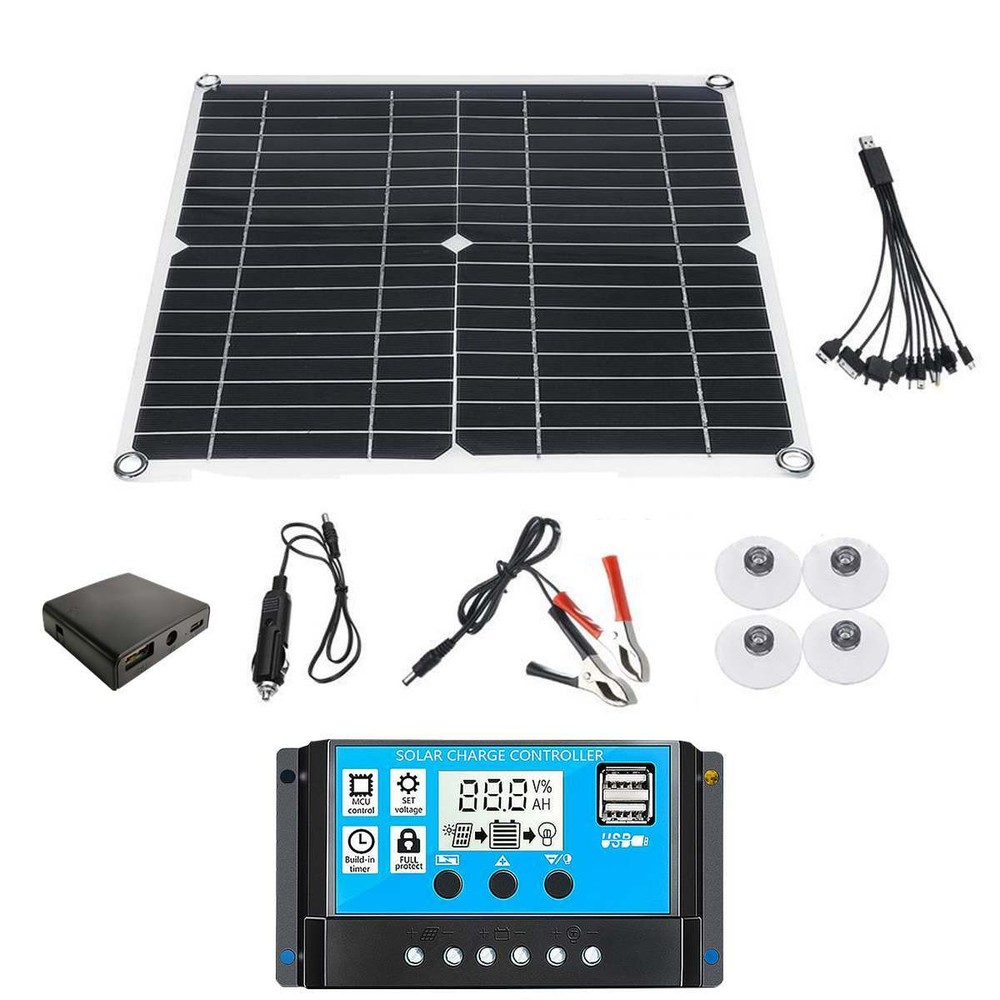 6000W Complete Solar Panel Kit 110V Power Generator Inverter Home Grid System