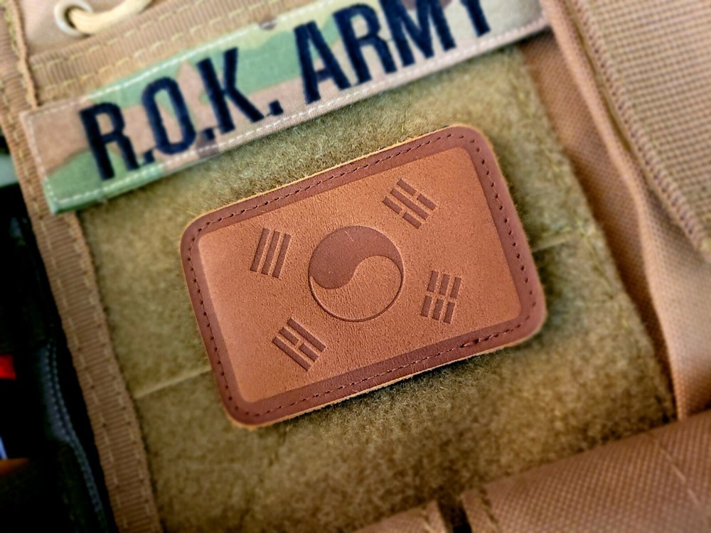 South Korean Flag Leather valcro Patch