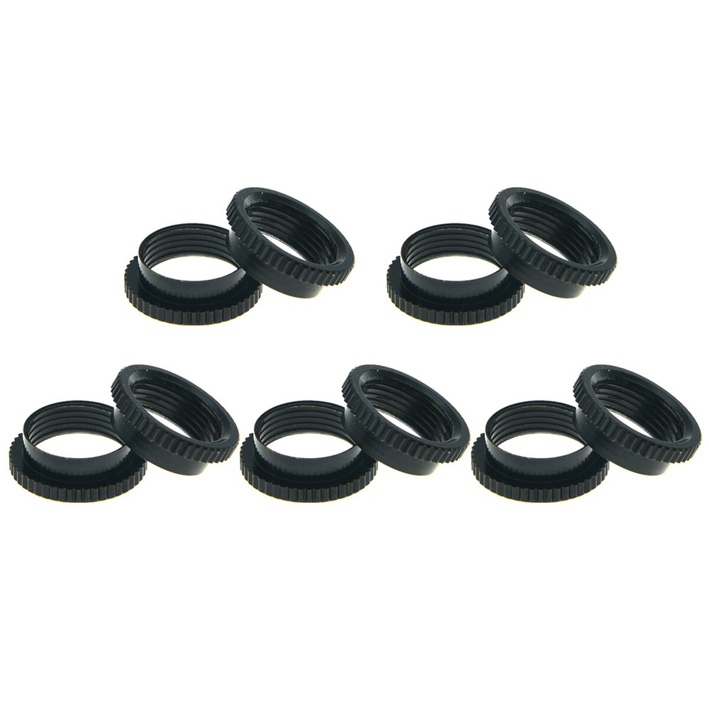 10x  Black 15/32" Fine Knurl Deep Guitar Nuts Toggle Switch Nut For Switchcraft