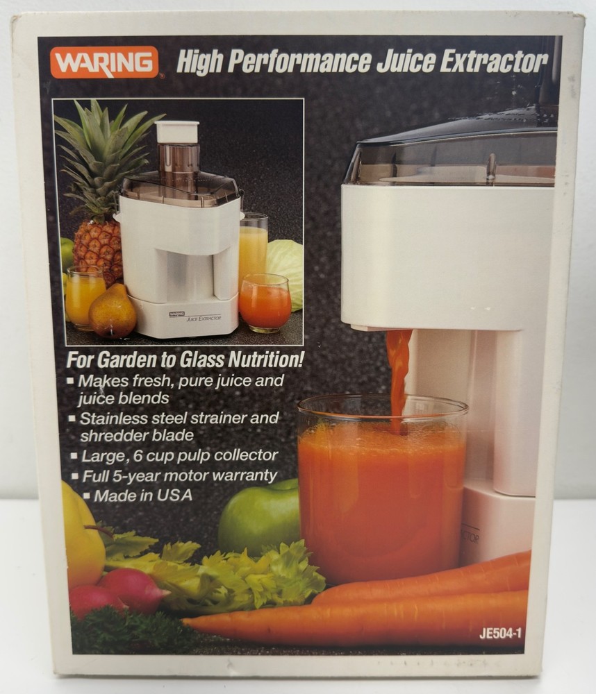 Vintage 90’s WARING High Performance Juice Extractor Model JE504-1 NEW UNOPENED