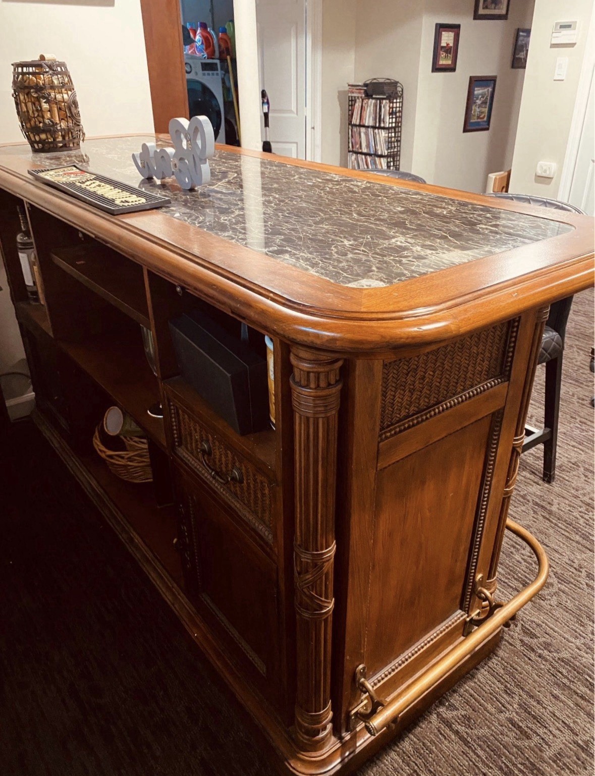 Vintage Bar And Wine Cabinet (chairs not included)