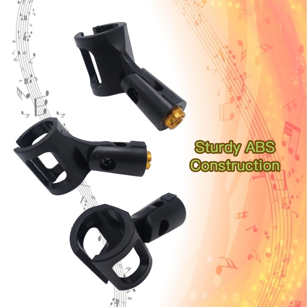 4Pcs Adjustable Rubber Microphone Holder Clips, Flexible Handheld Mic Stand A...