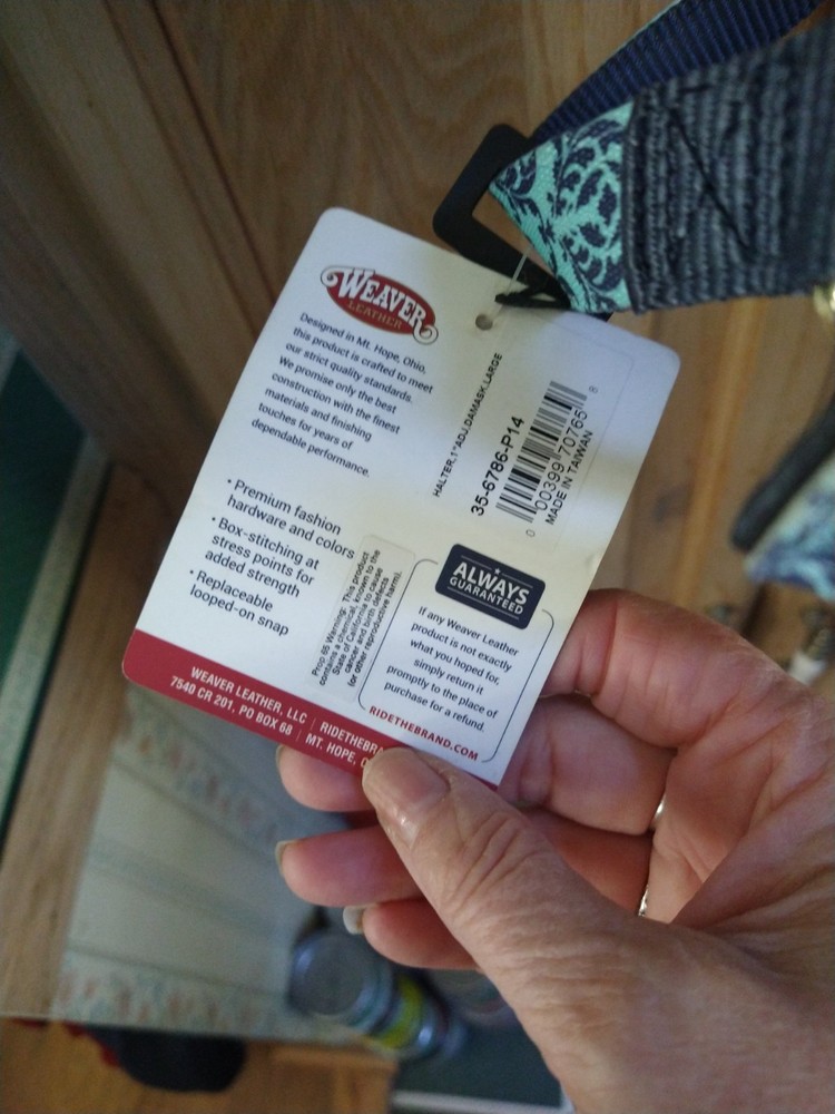 Weaver Leather Adjustable Patterned Nylon Horse Halter, Large,Demask 35-6786-P14