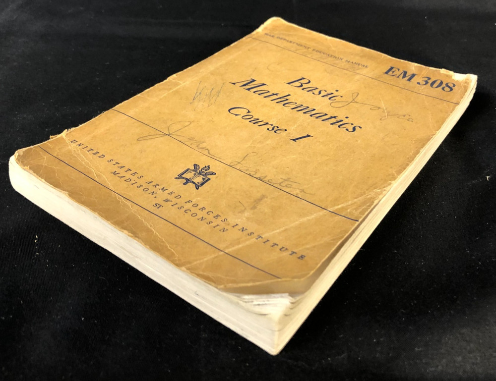 1944 War Department Basic Mathematics Course 1 EM 308 US Army Armed Forces