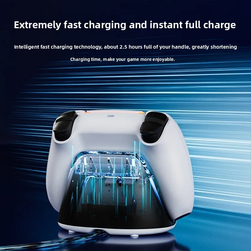 Wireless Fast Charging Dock LED Clock Base PS5 Dual Controller Lighting Stand US