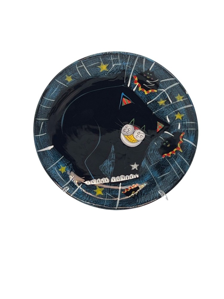 Susan Winget Halloween Cat Ceramic Decorative Plate