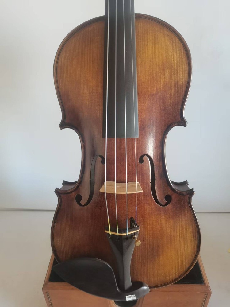 Master 4/4 violin Stradi model 1pc Solid flamed maple back spruce top 0056