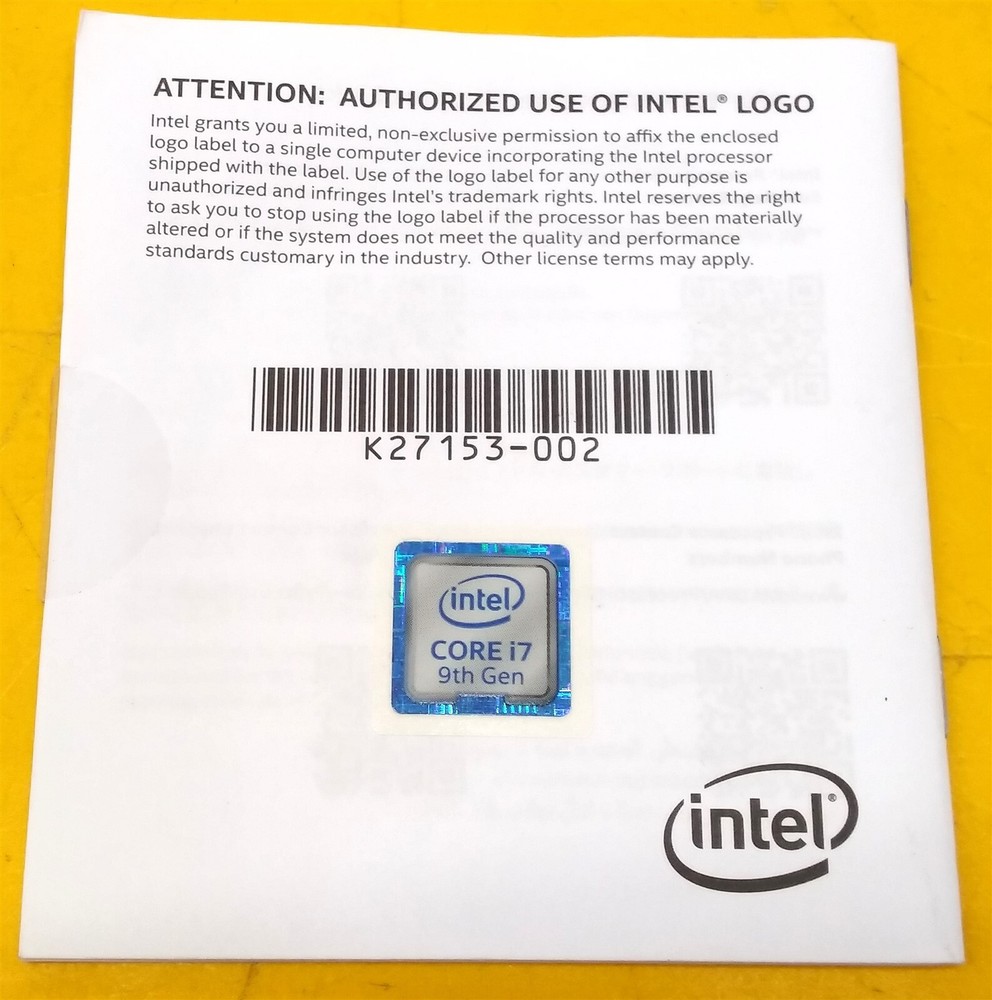 ⭐️⭐️⭐️⭐️⭐️ Intel Core i7 Installation Booklet Instruction Guide w Sticker Logo