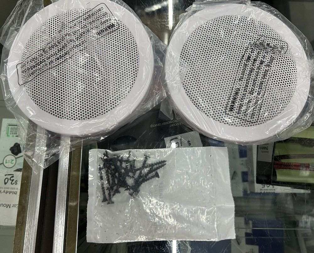 2 Reliable Hardware 8-3/8" Round White Surface Mount Speaker Covers (CC)