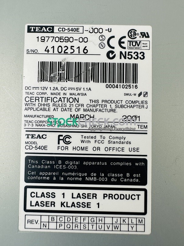 Teac 19770590-00 CD-ROM Drive