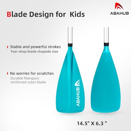 Kids SUP Paddle - 3 Piece Adjustable Stand Up Paddle Board Paddles 55" - Teal