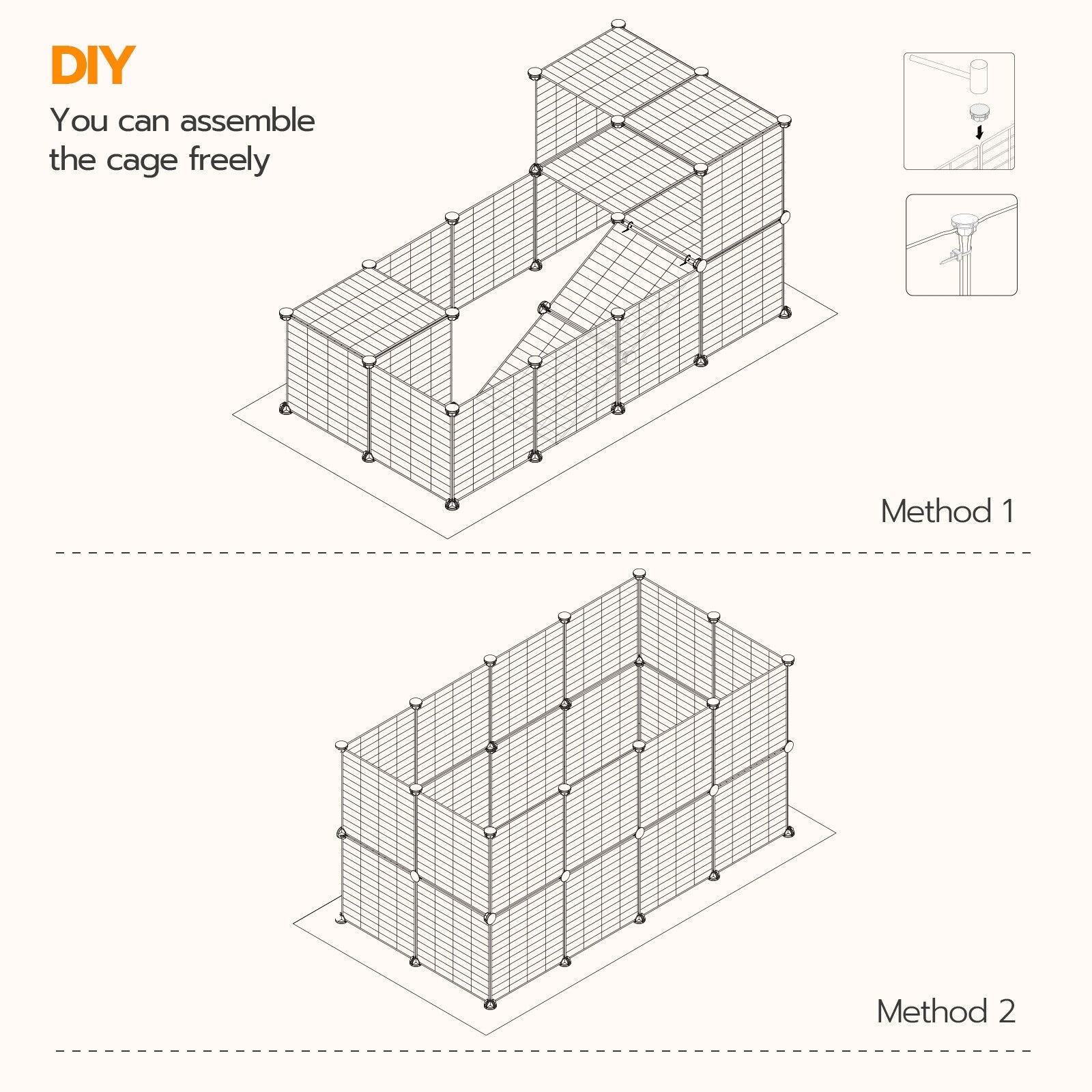 HOOBRO Guinea Pig Cage with Waterproof Mat 24 Panels Small Animal Playpen