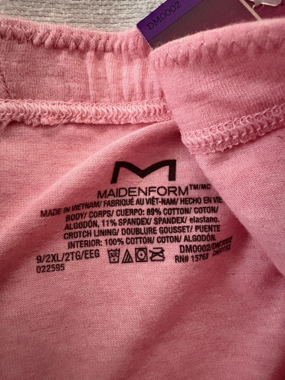NEW Maidenform Cotton Boyshort Underwear Women’s Size 2xlarge 9 Pink DM0002
