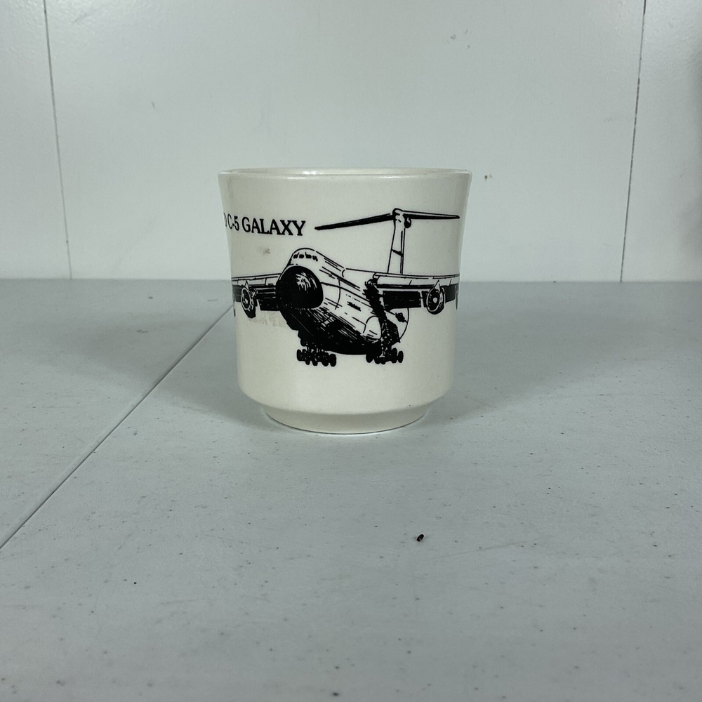 Lockheed C-5 Galaxy Jet Mug, 3.33" high, 3.25" wide Very Nice