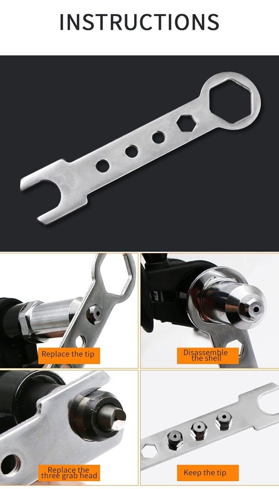 Electric Rivet Nut Gun Machine Core Pull Accessories Riveting Gun Drill Adapter