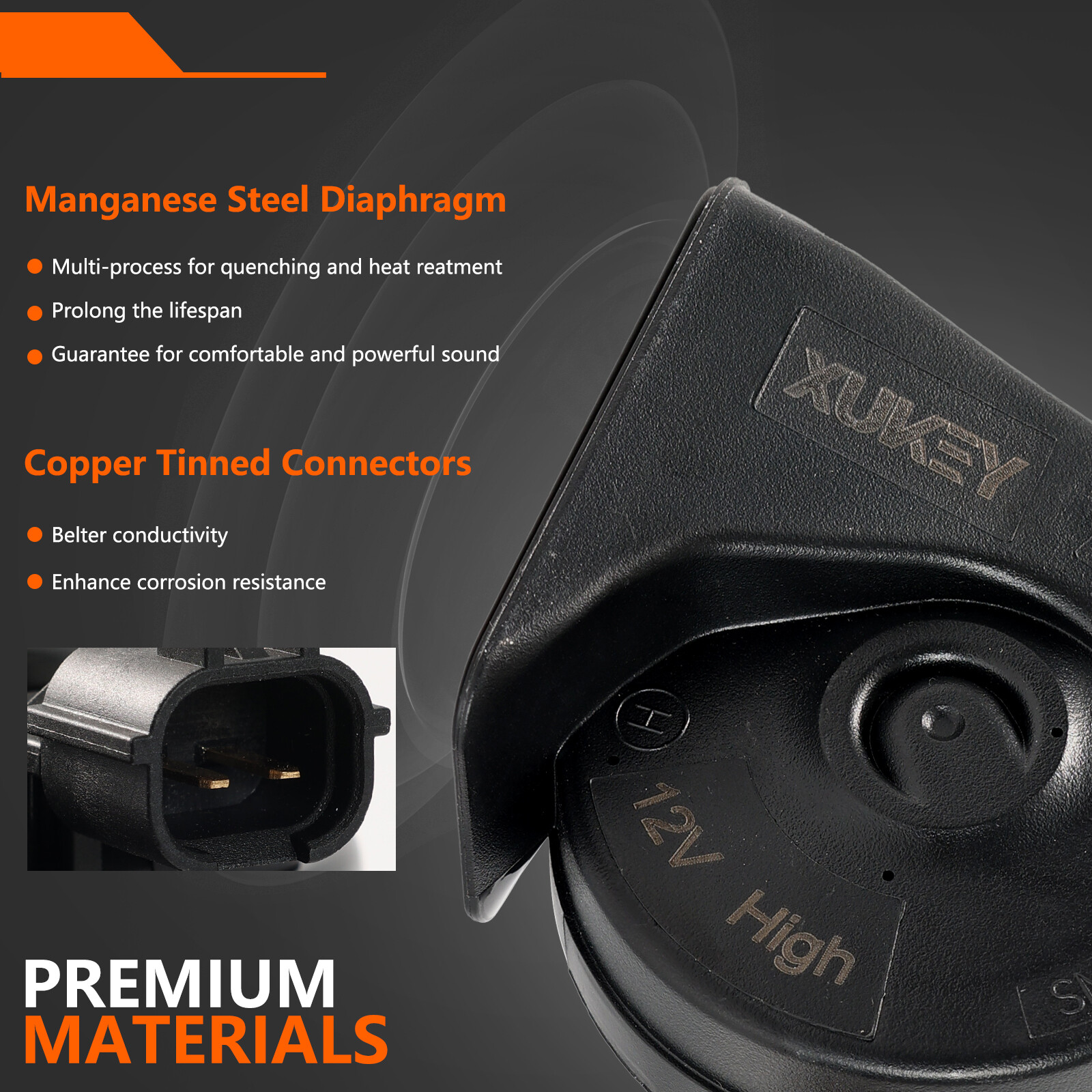 110-125db Loud High & Low Tone Snail Horn For Kia Sportage Rio Hyundai Accent x2