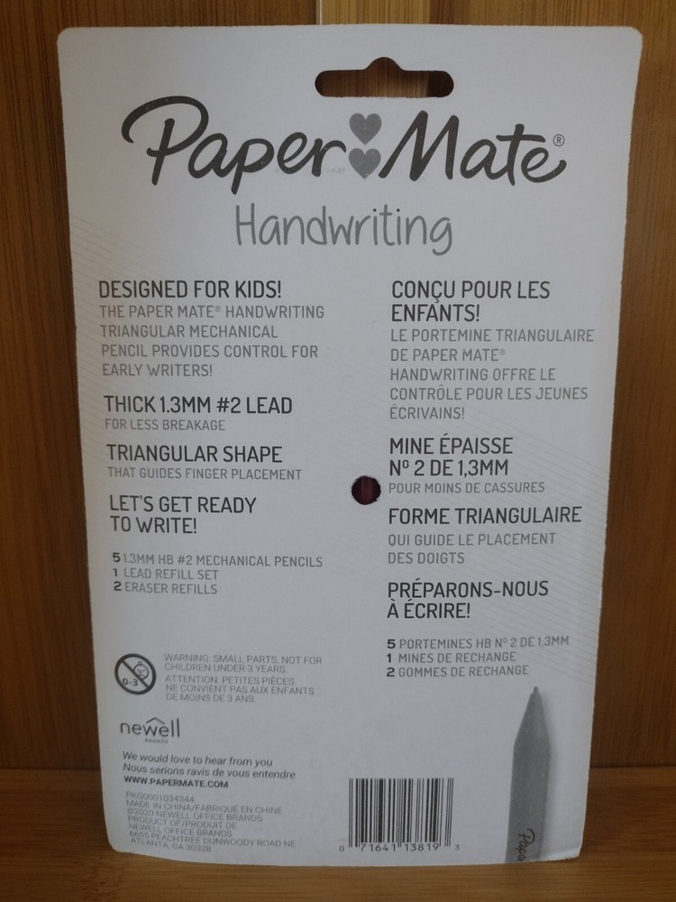 Handwriting Triangular Mec/ Pencil Set w/ Lead & Eraser, 1.3 mm, 8 Count-Pack 2