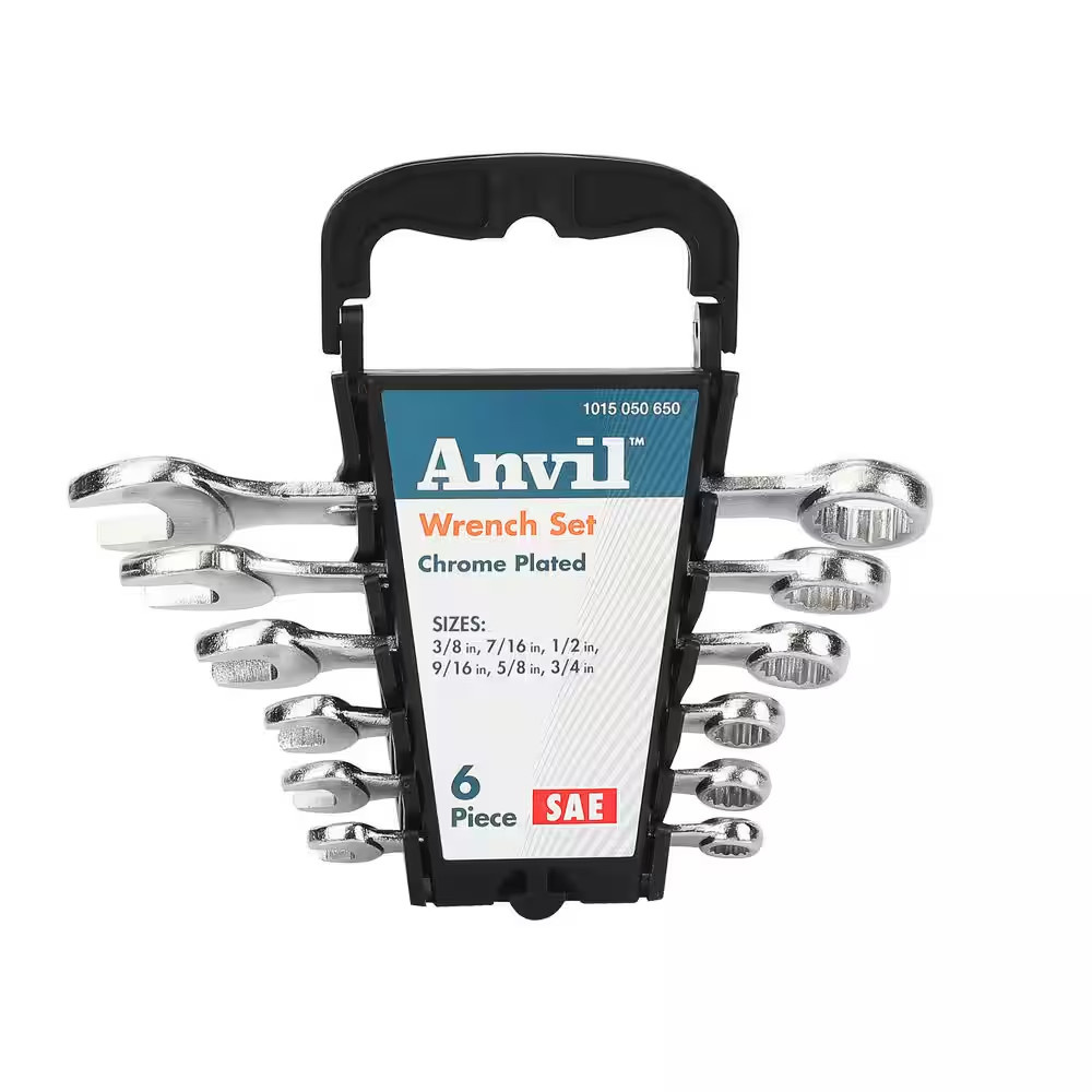 6-Piece SAE Combination Wrench Set with Case