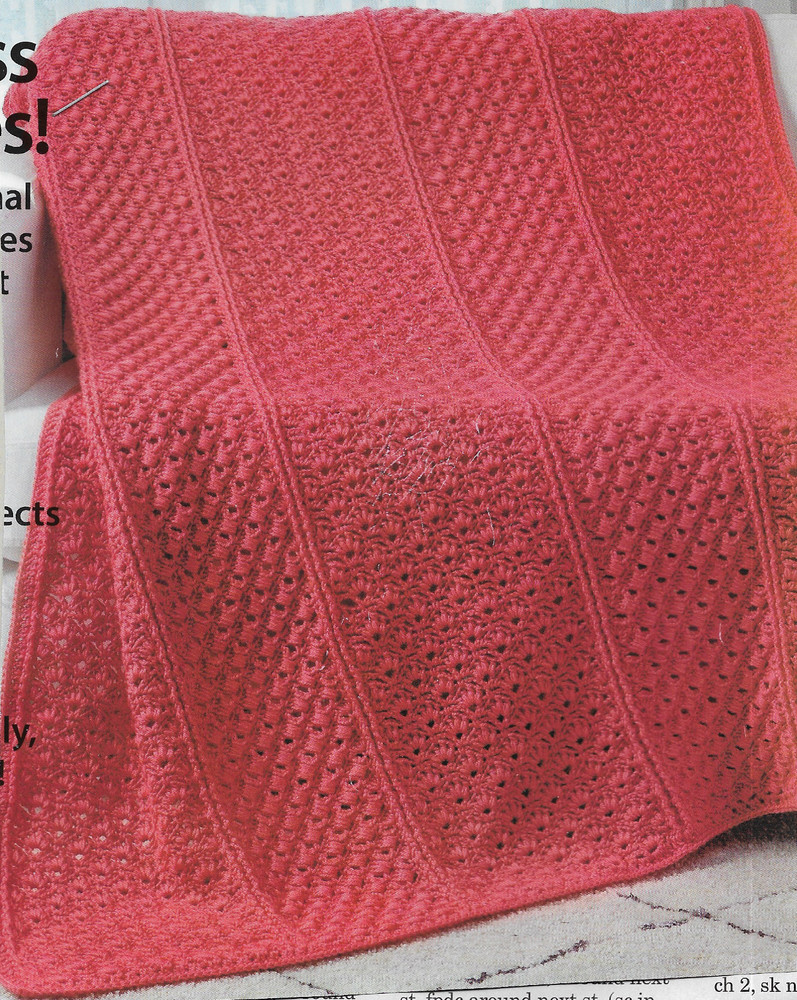 Textured Panels Afghan crochet pattern instructions