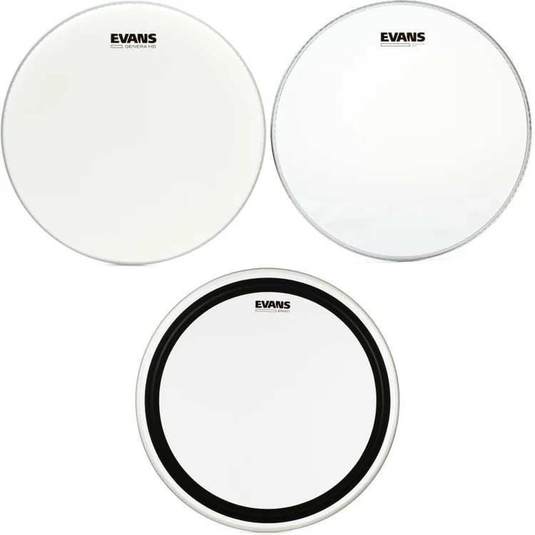 Evans 22" Bass and 14" Snare Drum Head Bundle
