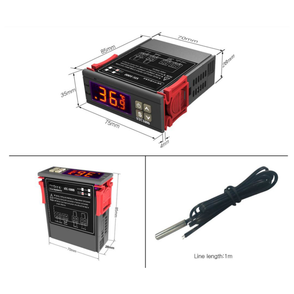 1 PC STC-1000 Digital Temperature Controller Thermostat Aquarium NTC Sensor