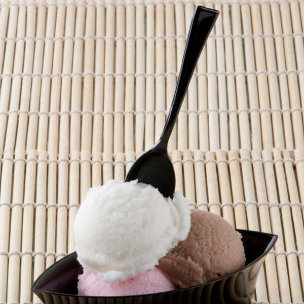 Fineline Settings 6501-BK 4-Inch Black Plastic Tiny Tasters/Spoons, 960/CS