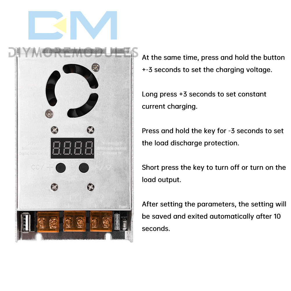 MPPT 500W 20A Solar Controller DC18-80V Step-down Charging Controller 12V 24V