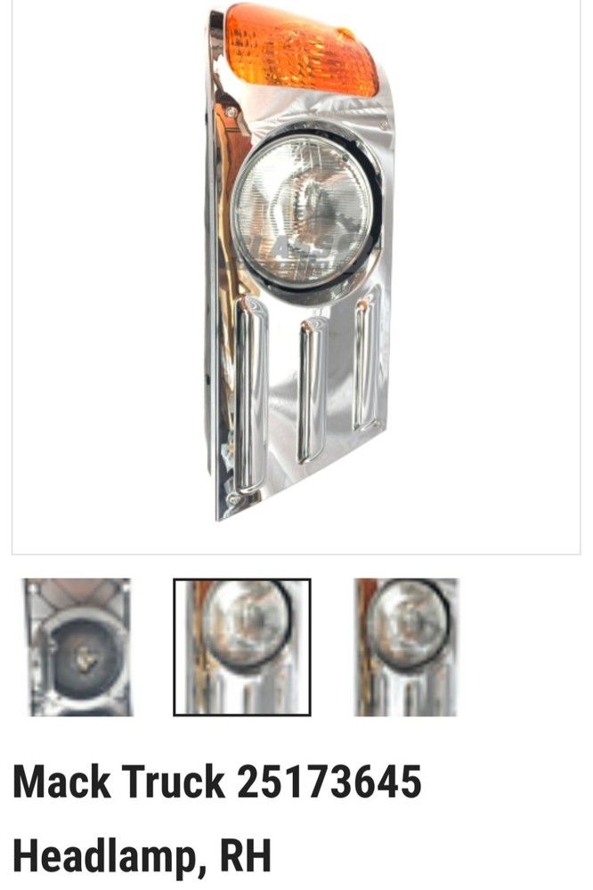 Mack Right Headlamp Part # 25173645