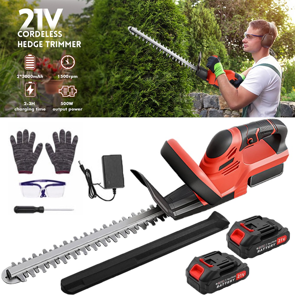 22Inch Cordless Hedge Trimmer Cordless Electric Hedge Trimmer w/2* 24V Battery