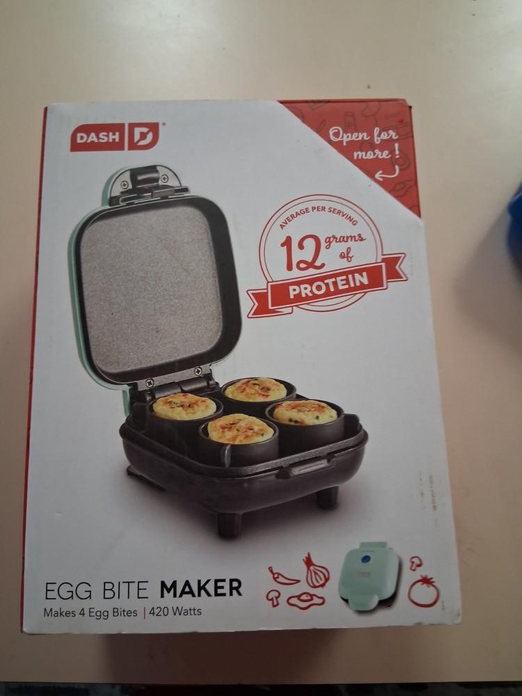 Dash Egg Bite Maker New, makes 4 egg bites with recipe guide