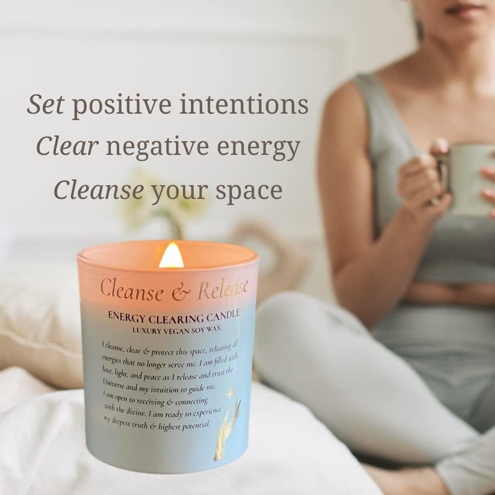 Sage Candle with Crystals