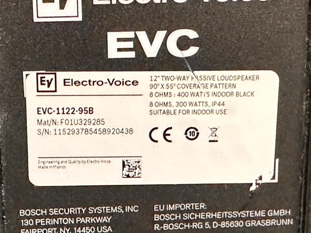 Electro-Voice EVC-1122-95B 12" Speaker - tested & working - 2 available