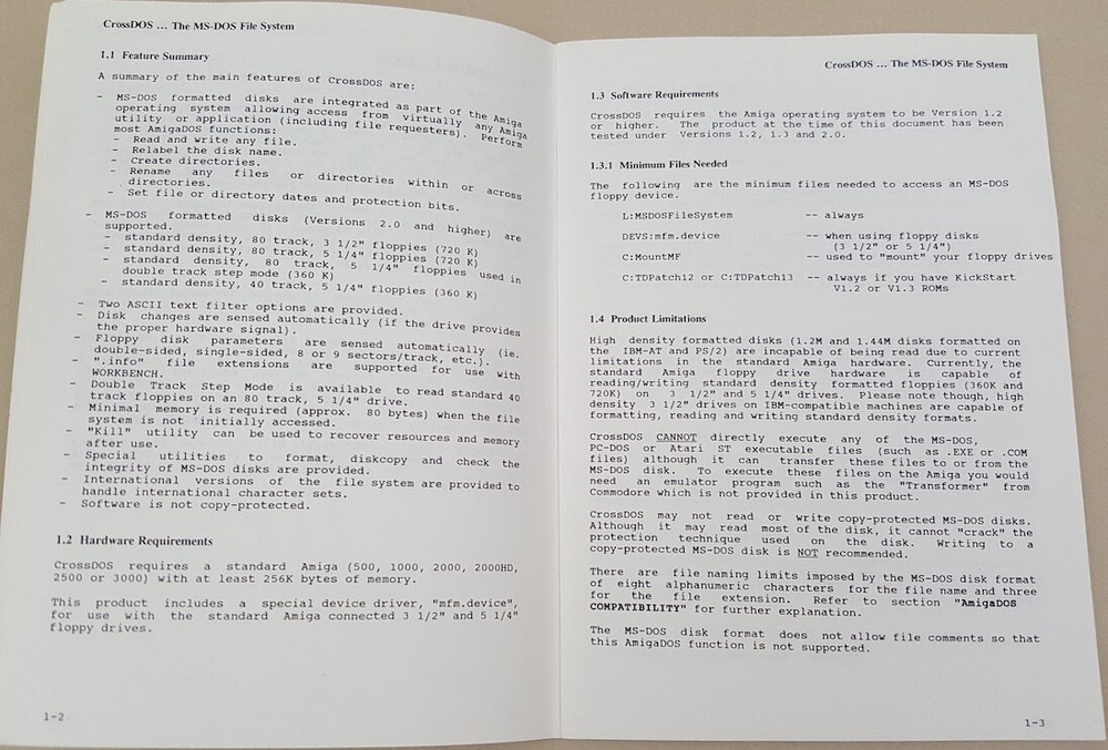 CrossDOS v4.01 ©1990 Consultron The MS-DOS File System for Commodore Amiga