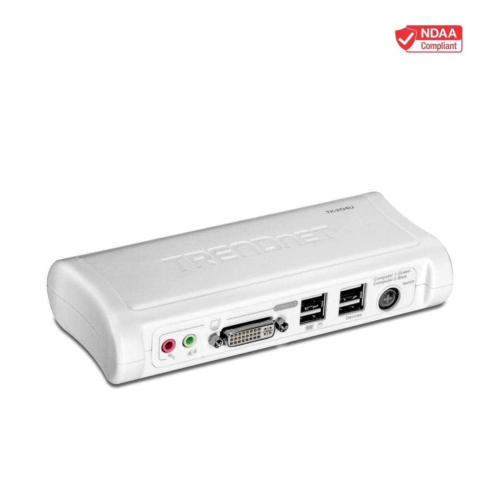 TRENDnet 2-Port DVI/USB KVM Switch Kit with Audio (Includes 2x KVM cables)