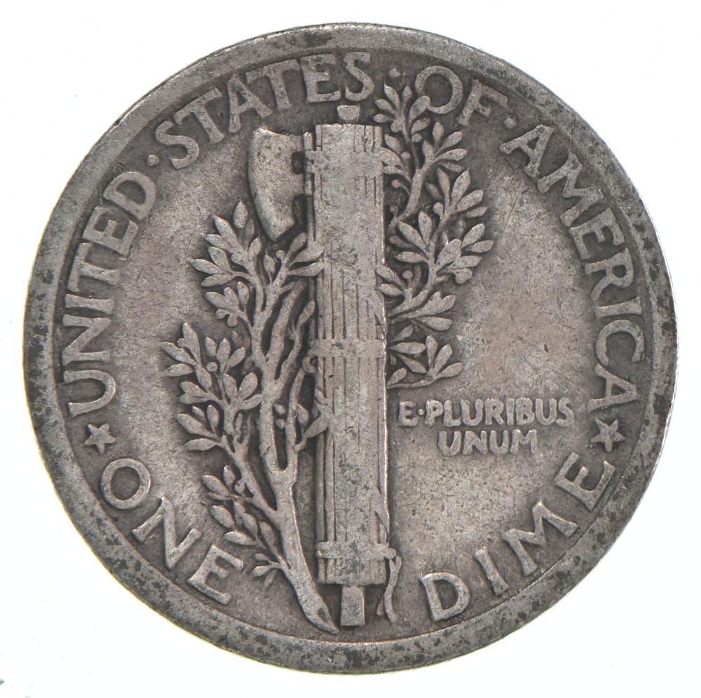 VG+ 1920 Mercury 90% Silver Dime