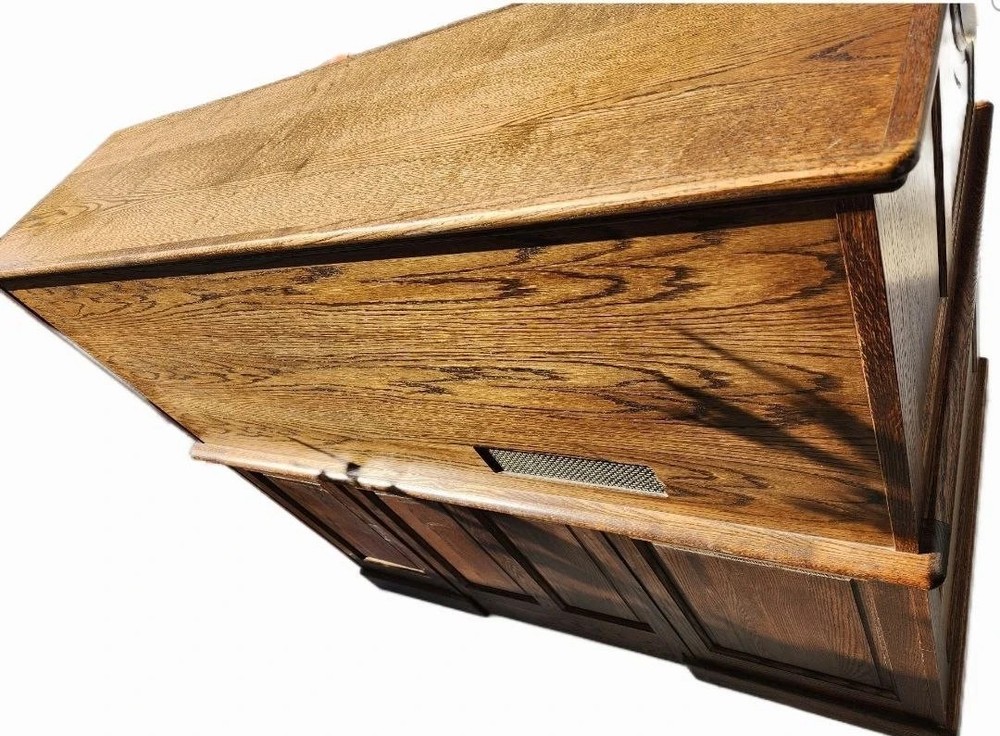 60" Oak Crest Roll-Top Desk – Solid Oak, Classic Vintage Style Paperwork 2 Keys