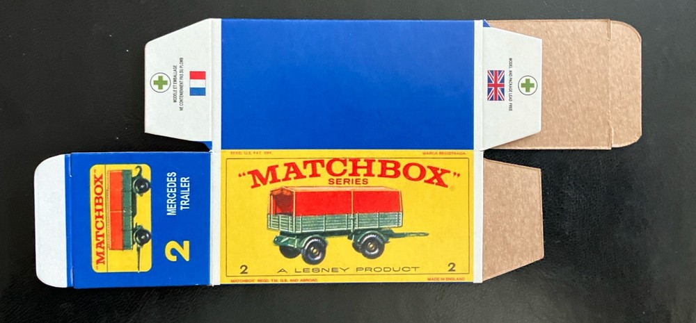 Matchbox #2 Mercedes Trailer ‘64-‘69 Type E Repro Box