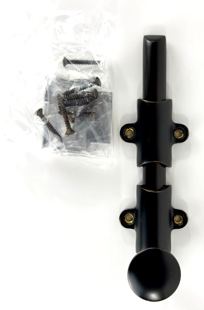 Emtek 8511 6" Solid Brass Surface Bolt Kit Complete Assembly Oil Rubbed Bronze