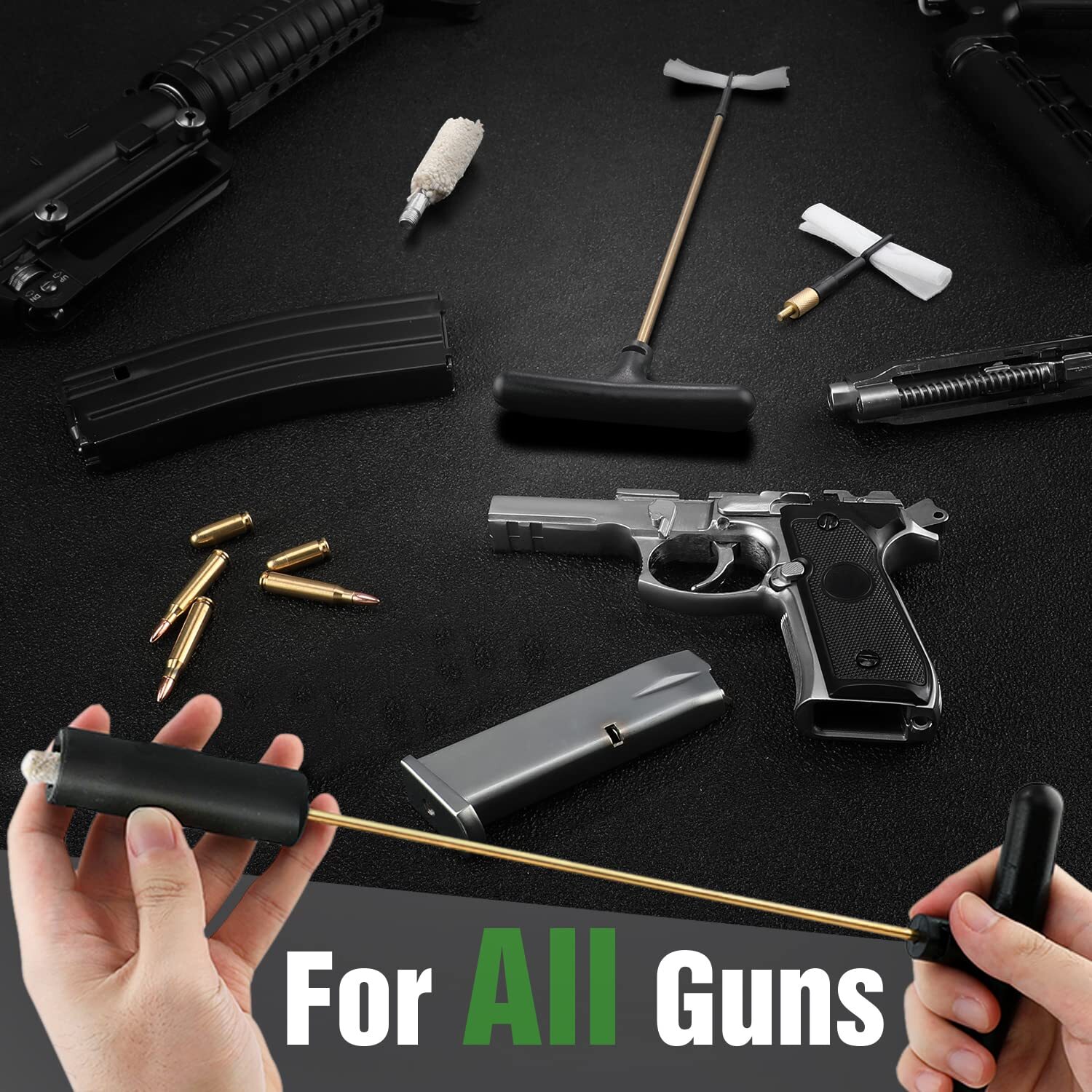 Universal Gun Cleaning Kit for Shotgun Rifle Pistol Muzzleloader for any Caliber