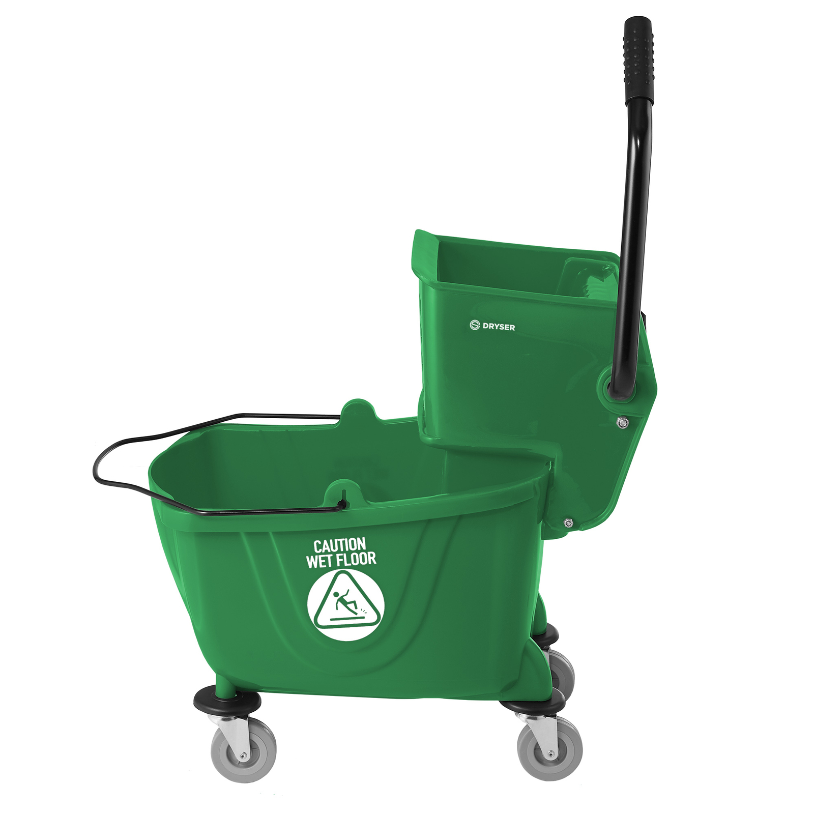 26 Quart Commercial Mop Bucket with Side Press Wringer, Green