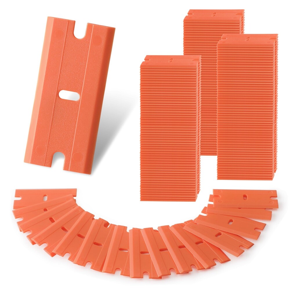 WORKPRO 200PC Double Edged Scraper Blade Plastic Razor Blade Sticker Removal Set
