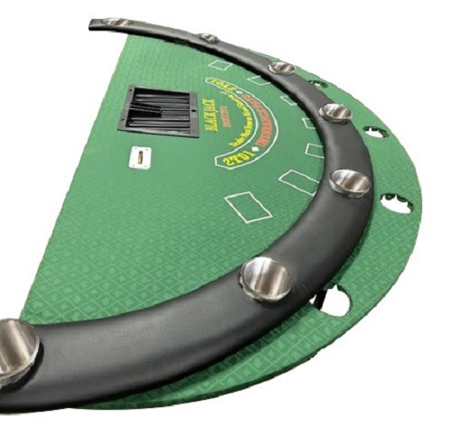 84" Blackjack Table, tall wooden Legs, cup holders, replaceable armrest &felt