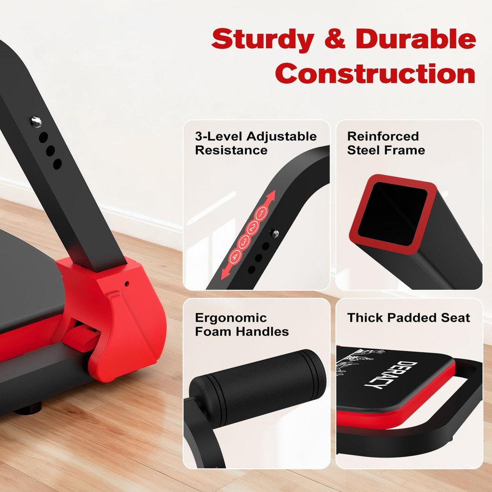 DERACY Sit Up Exercise Equipment, Adjustable Ab Machine, Multi-Functional Sit Up