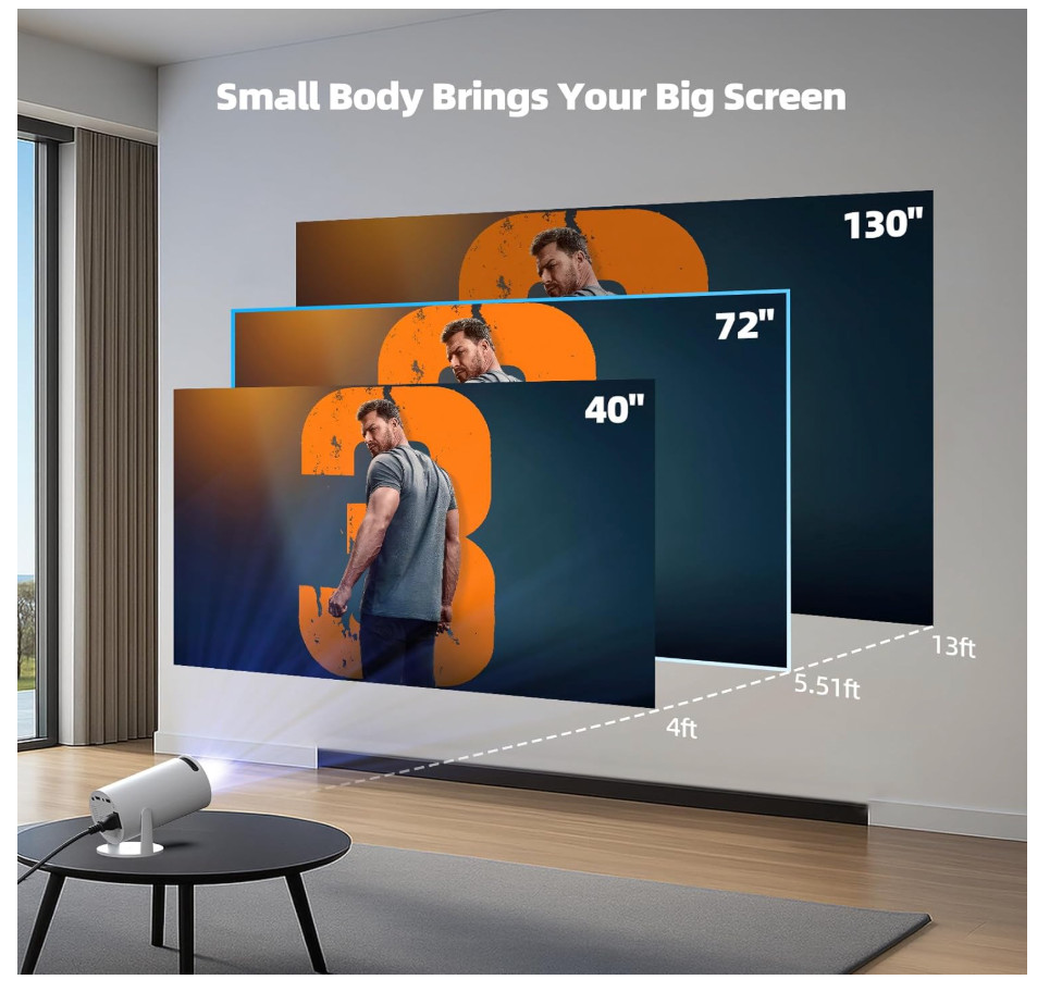 Mini Projector with WiFi and Bluetooth, Portable Projector Built-in Apps Support