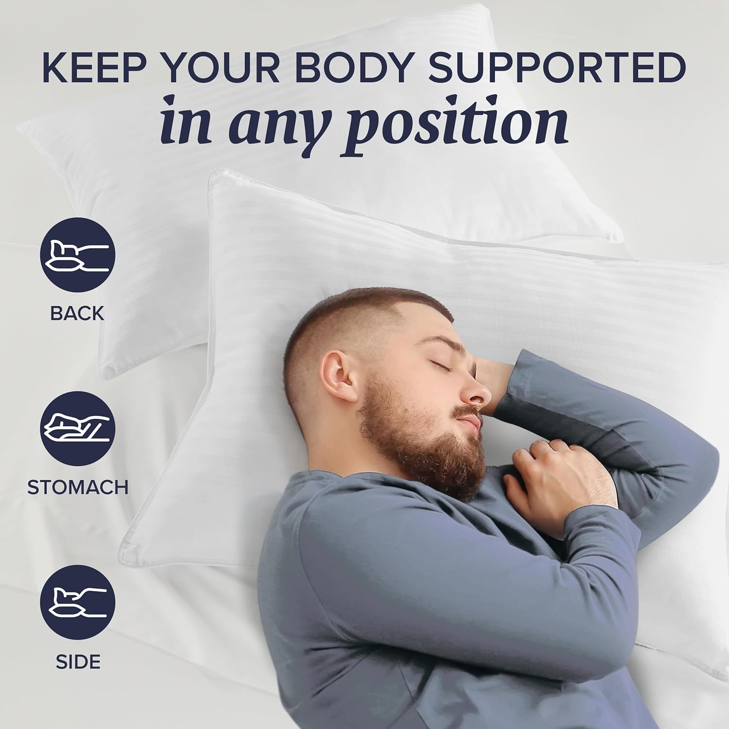 Beckham Hotel Collection Bed Pillows Standard/Queen Size Set of 2 Original down