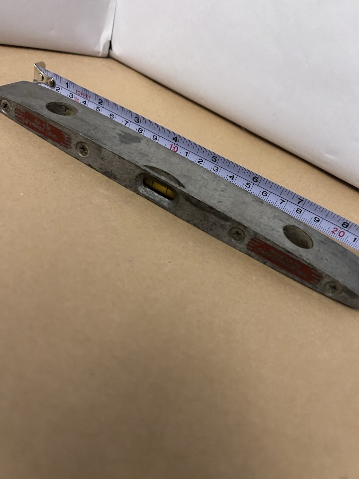 VTG No 509 Torpedo Level Douglas Co Charlotte NC USA Silver color