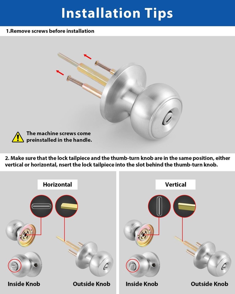 1 Set All Keyed Same Entry Door Knobs and Single Cylinder Deadbolt Combo Set ...