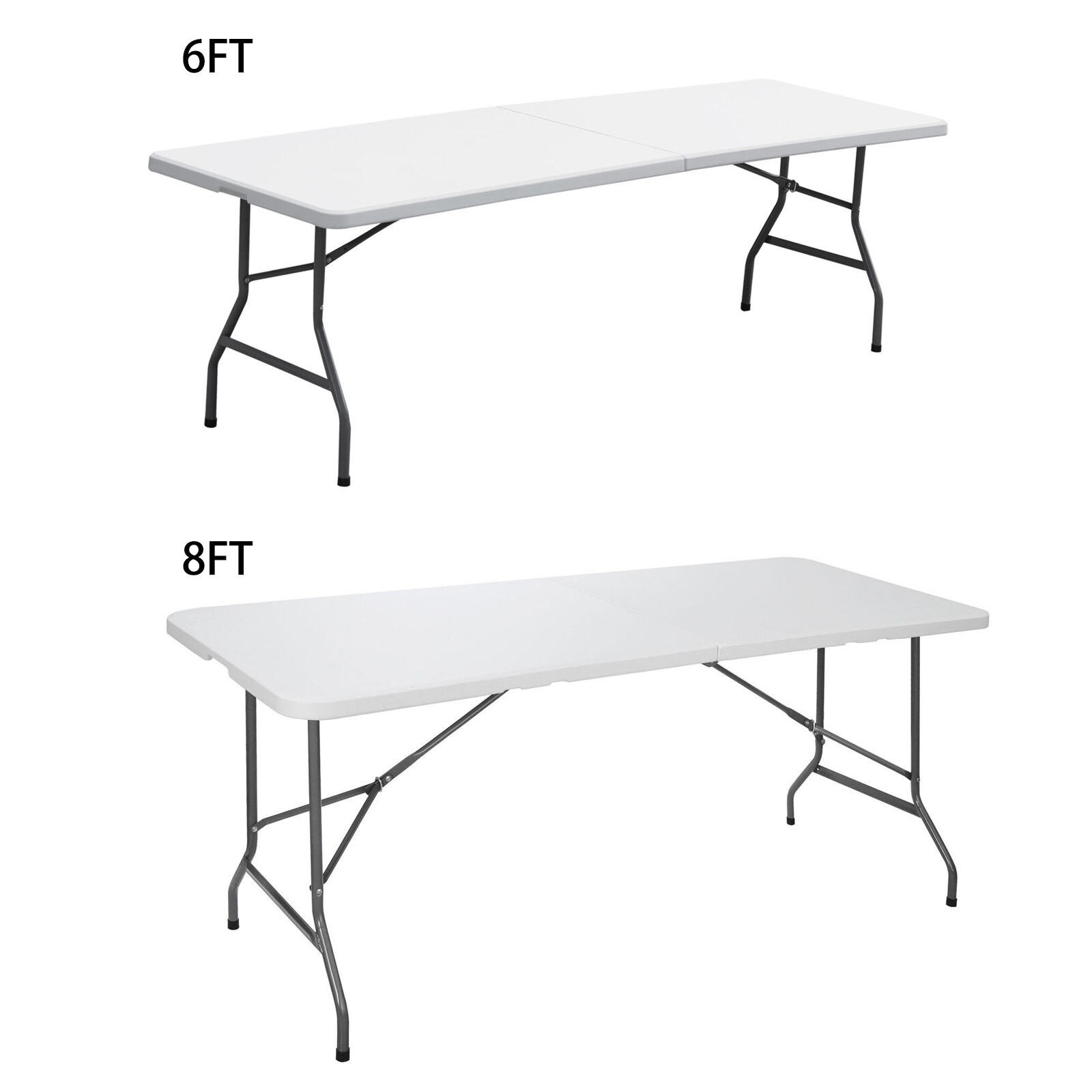 6/8 FT Folding Table Portable Plastic Indoor Outdoor Picnic Camp 1PCS/2PC/4PCS