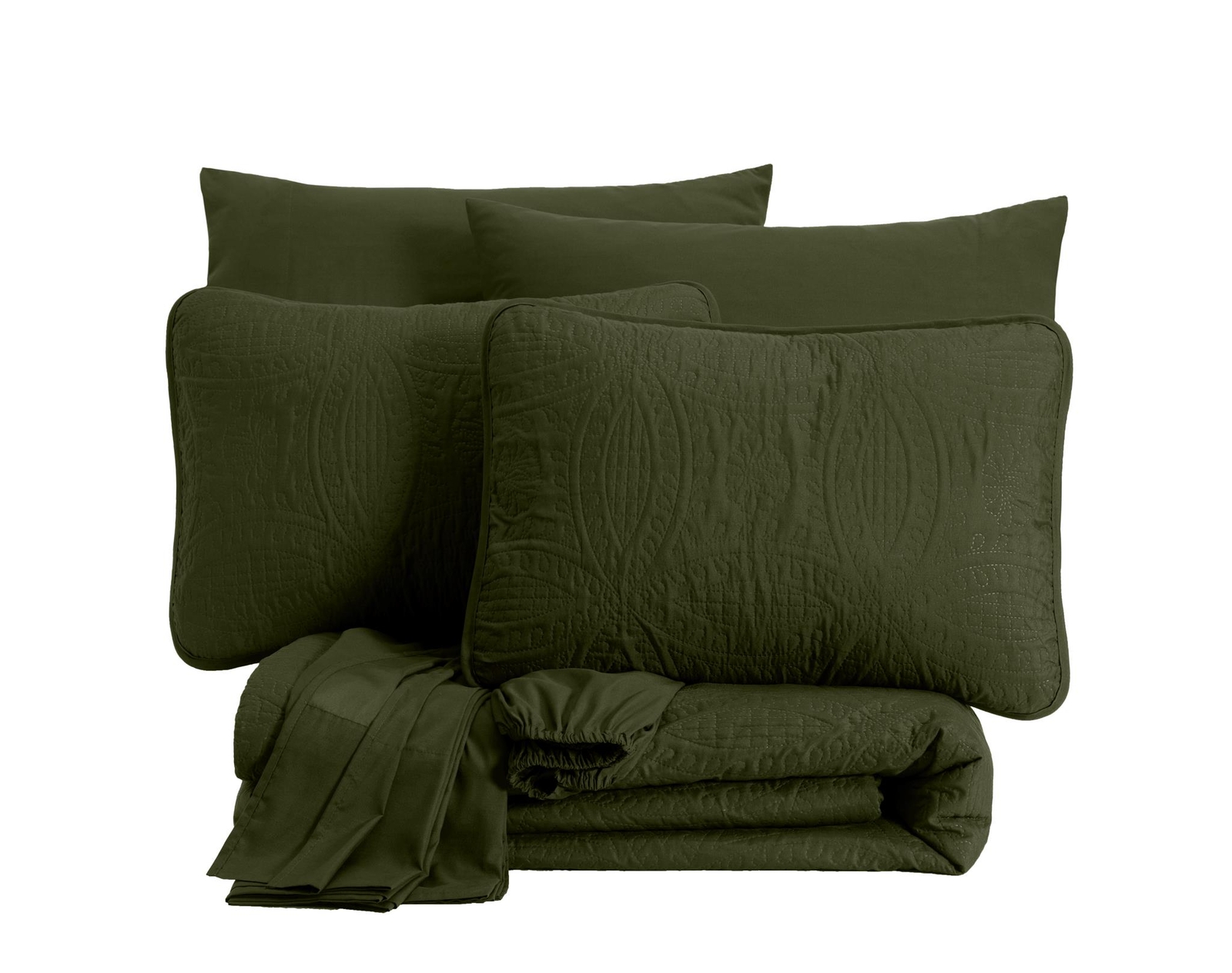 Chezmoi Collection Liam 7-Piece Bed in a Bag Medallion Comforter Set and Sheets